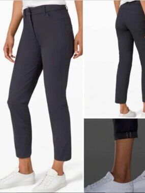 Black Lululemom City Sleek 5 pocket 7/8 Pant  size 4